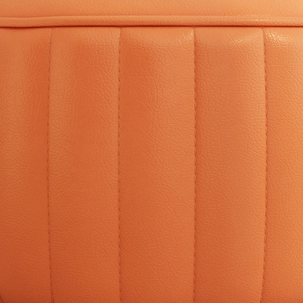 Orange Leather Pouf Modern Round Pure Color Pouf for Drawing Room