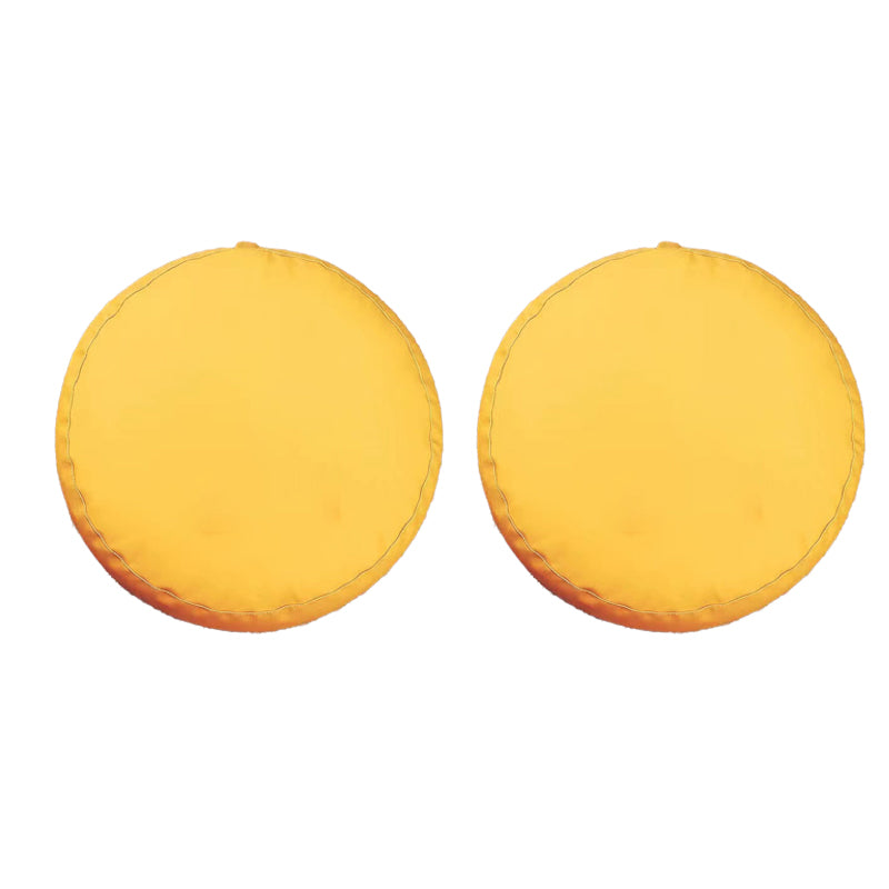 Modern Pouf Ottoman Faux Leather Upholstered Solid Color Round Ottoman