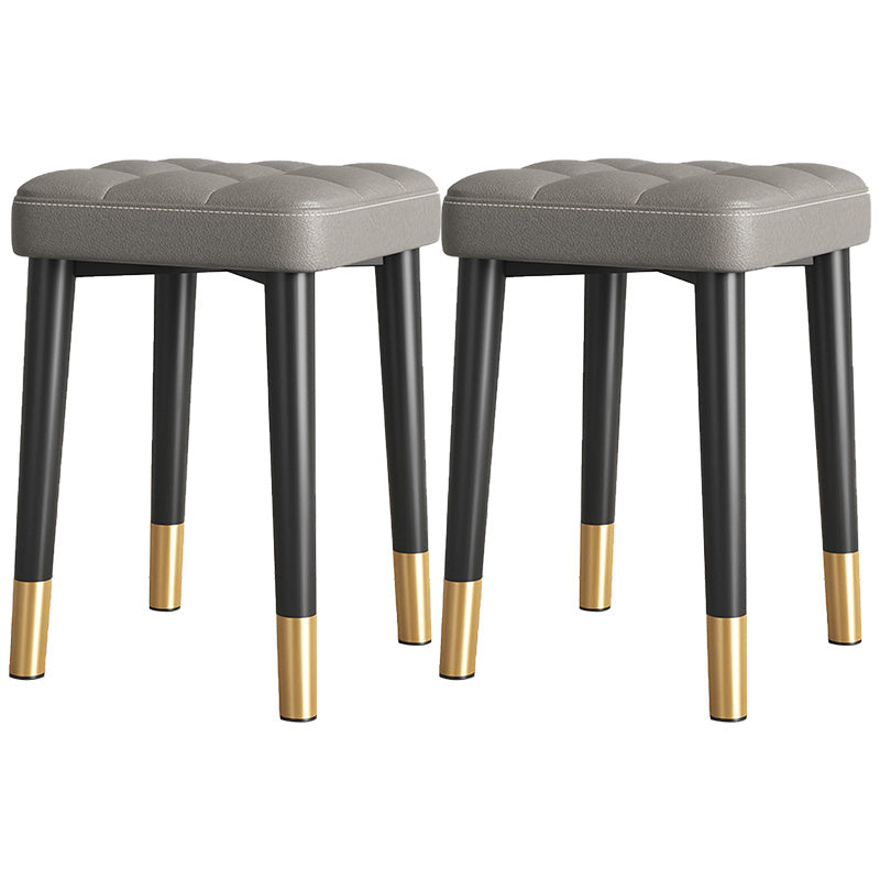 Water Resistant Ottoman Square Metal Frame Fabric Tufted Standard