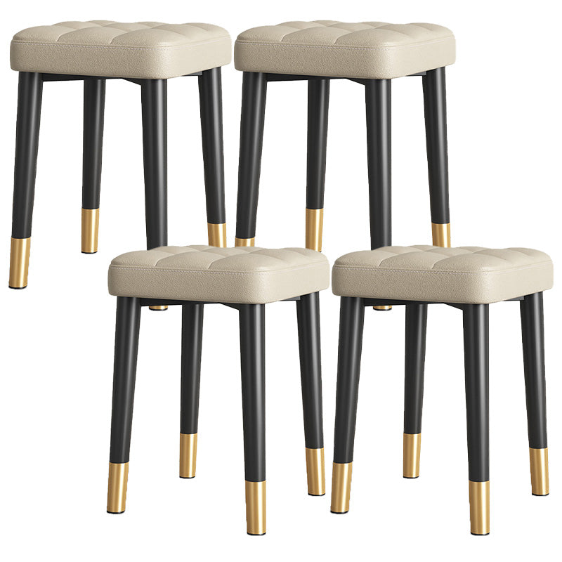 Water Resistant Ottoman Square Metal Frame Fabric Tufted Standard