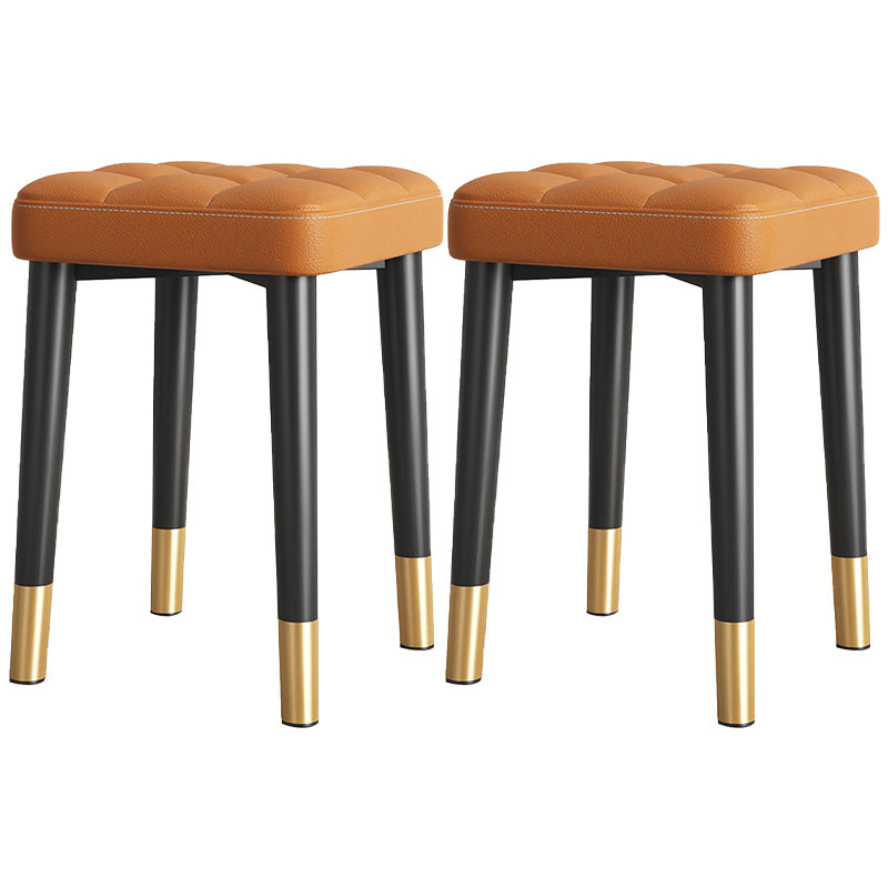 Water Resistant Ottoman Square Metal Frame Fabric Tufted Standard