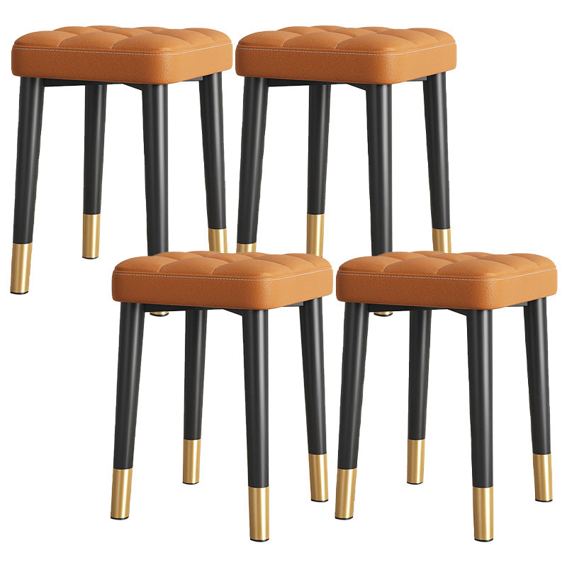 Water Resistant Ottoman Square Metal Frame Fabric Tufted Standard