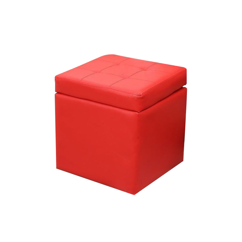 PU Leather Cube Ottoman Whole Colored Tufted Square Modern Storage Ottoman
