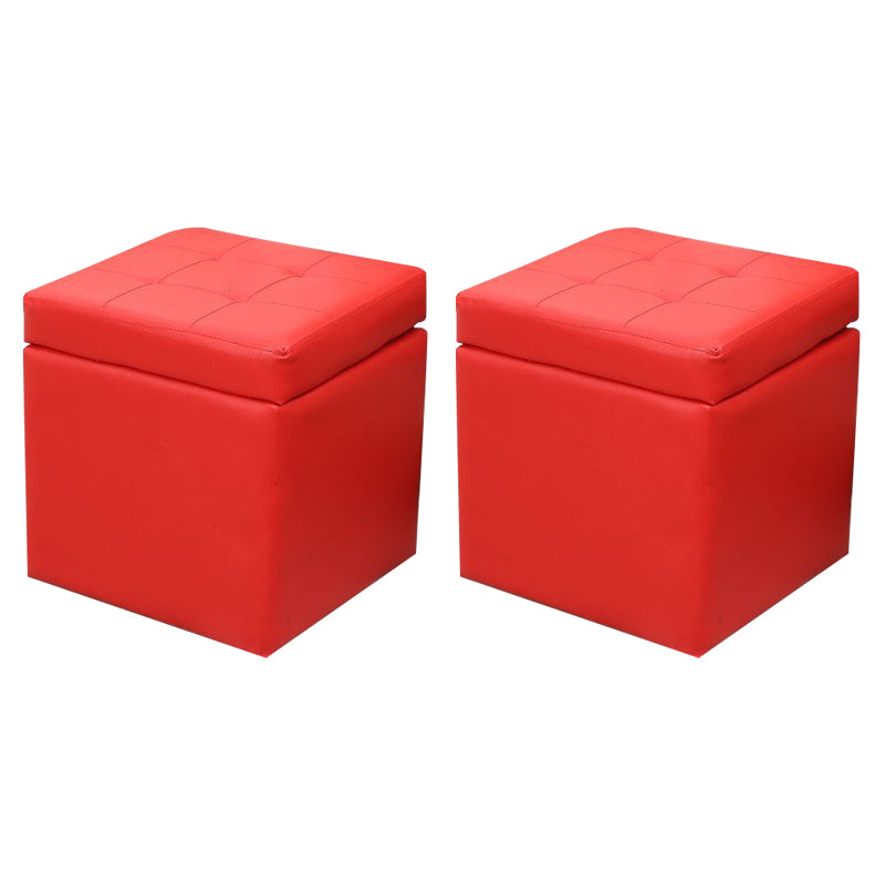 PU Leather Cube Ottoman Whole Colored Tufted Square Modern Storage Ottoman