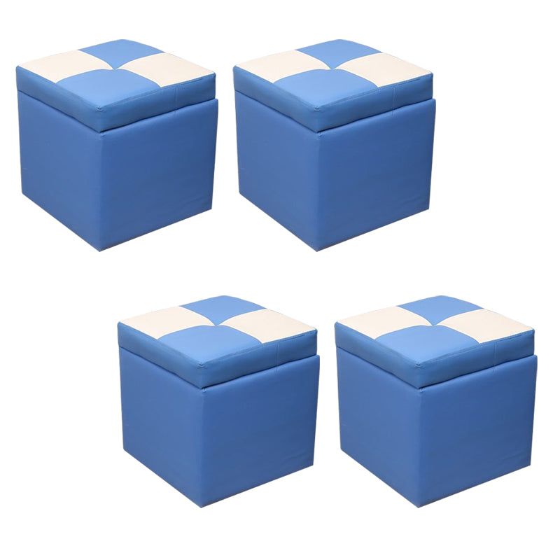 PU Leather Cube Ottoman Whole Colored Tufted Square Modern Storage Ottoman