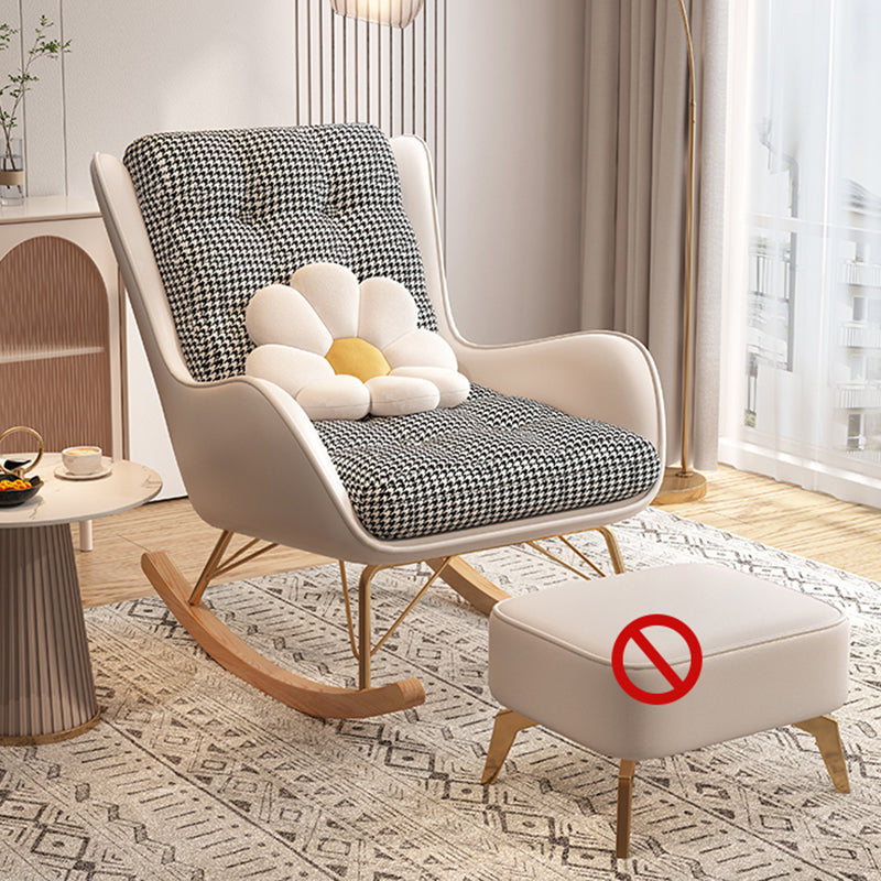 Modern Rocking Chair Upholstered Tufted Cushions with Light Legs Glider