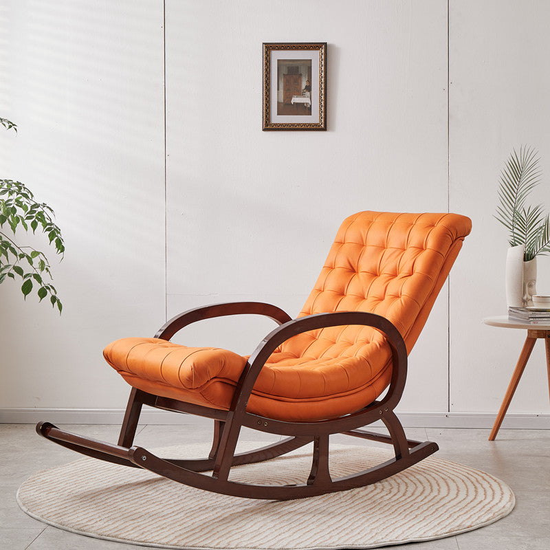 Modern Textured Rocking Chair Removable Cushions Rocker Chair for Living Room