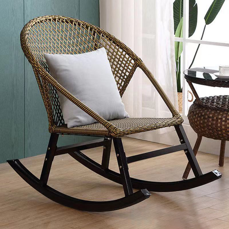 Indoor Modern Rocking Chair Solid Color Rocker Chair with Dark Legs