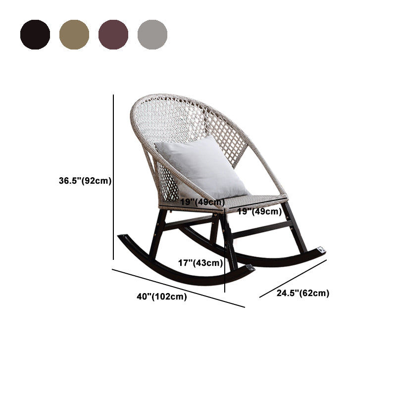 Indoor Modern Rocking Chair Solid Color Rocker Chair with Dark Legs