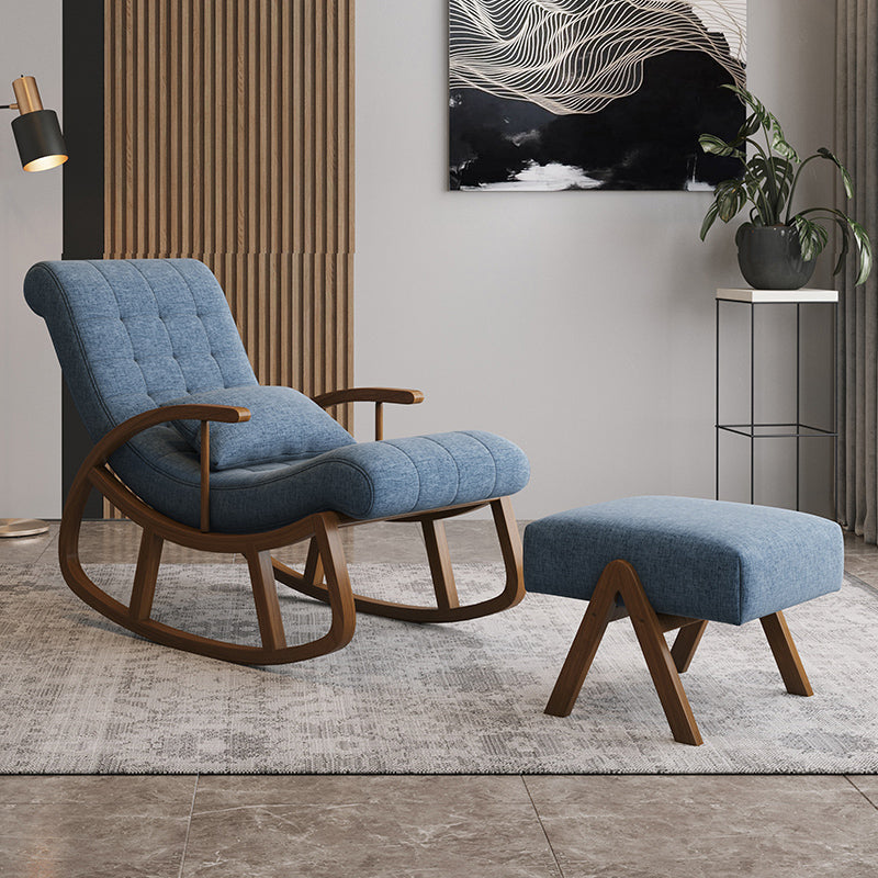 Mid-Century Modern Rocking Chair Cotton Upholstered Tufted Baby Rocking Chair