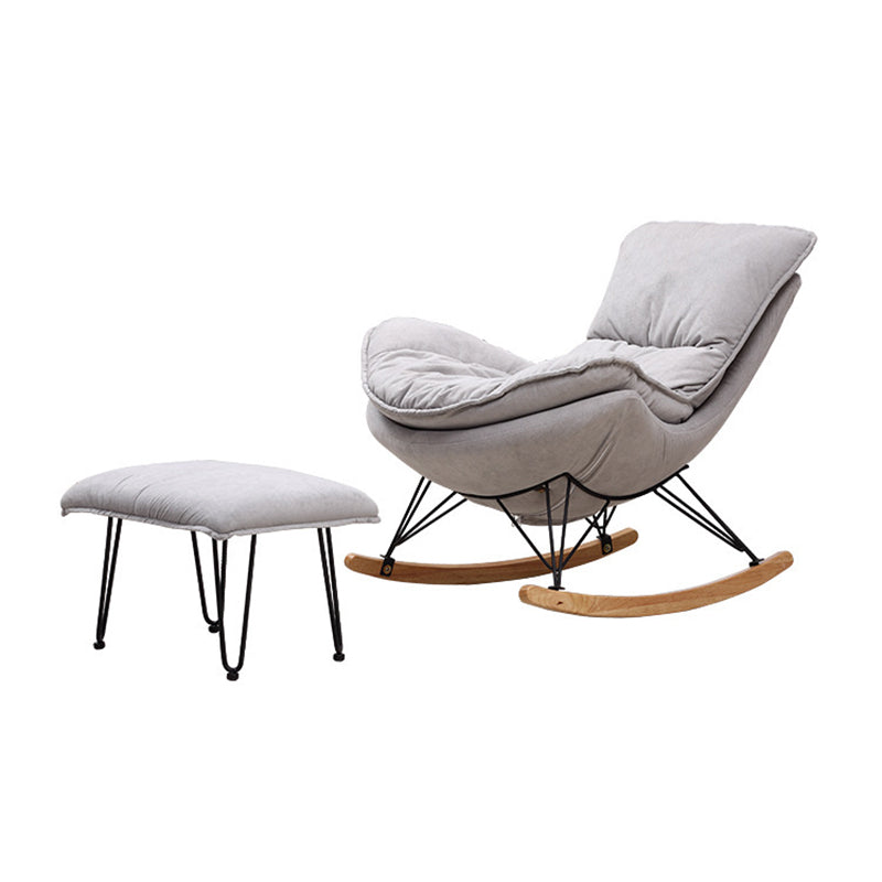 Modern Style Rocker Chair Metal Frame Spindle Cushions Rocker Chair with Ottoman