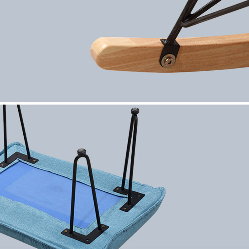 Modern Style Rocker Chair Metal Frame Spindle Cushions Rocker Chair with Ottoman