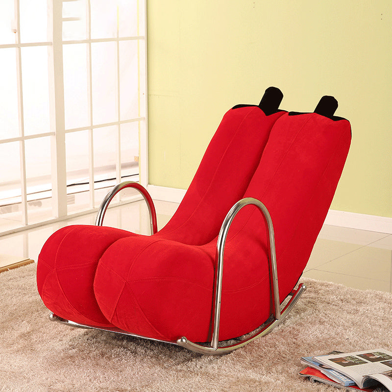 Upholstered Pure Color Rocking Chair Removable Cushions Rocker Chair for Drawing Room