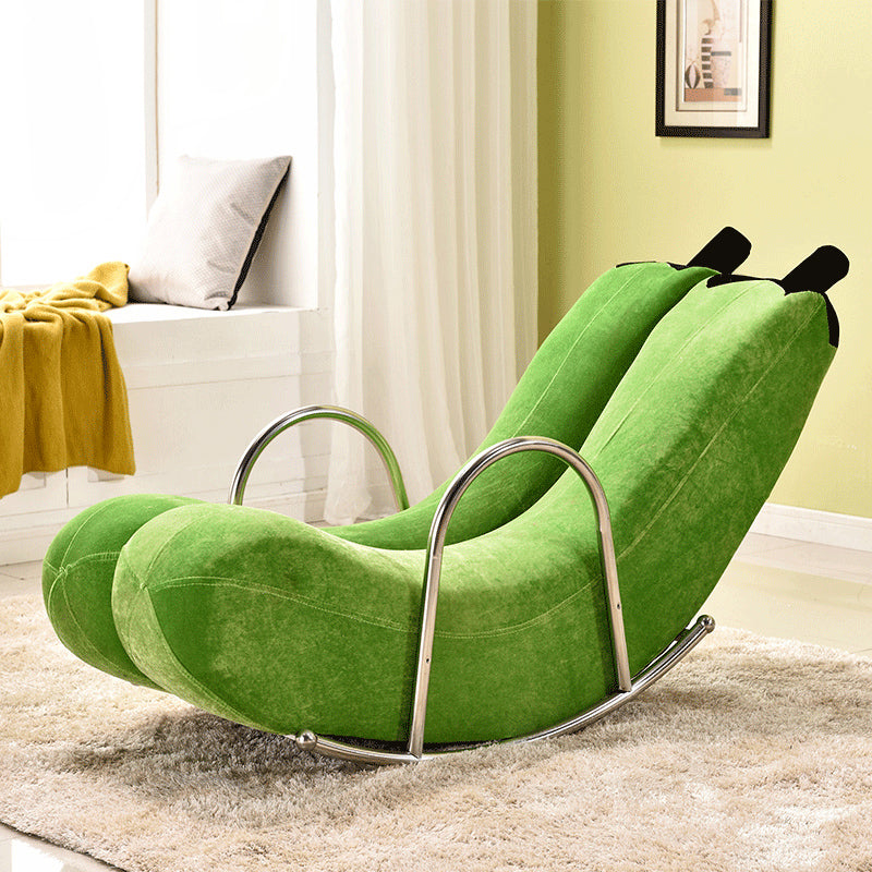 Upholstered Pure Color Rocking Chair Removable Cushions Rocker Chair for Drawing Room