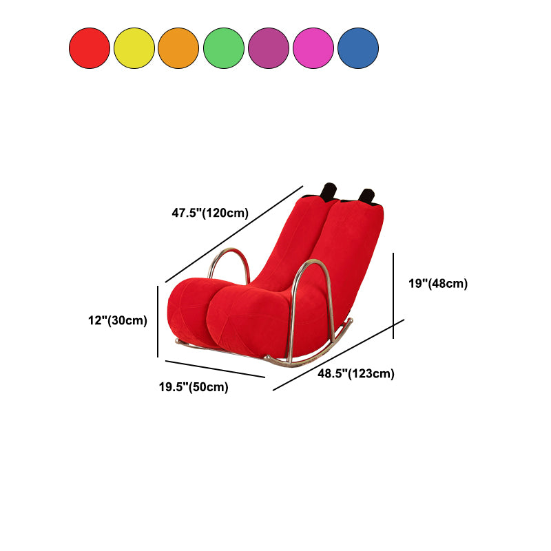 Upholstered Pure Color Rocking Chair Removable Cushions Rocker Chair for Drawing Room