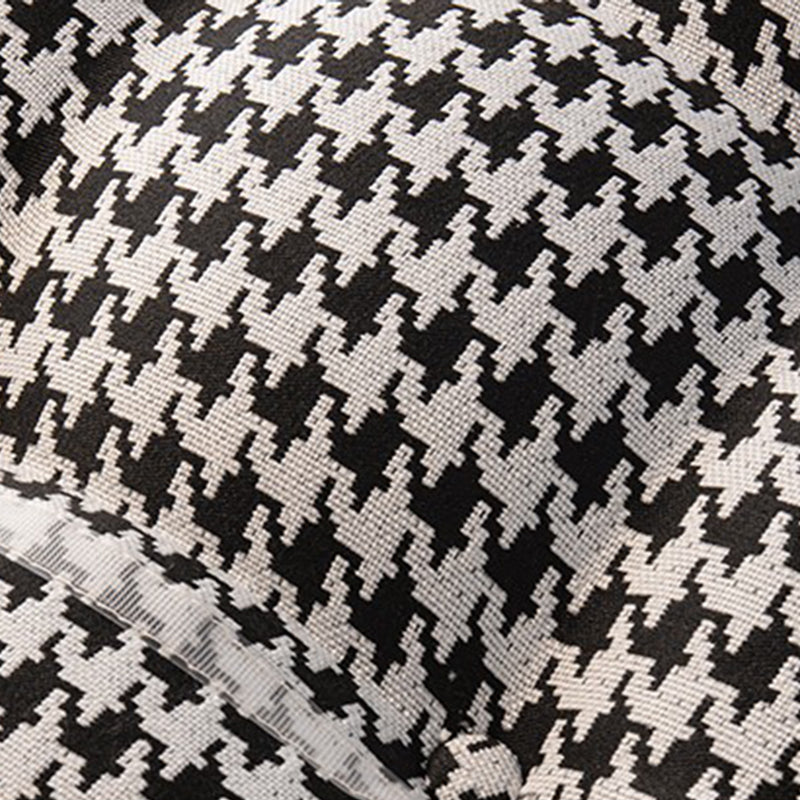 Tufted Rocker Houndstooth Patchwork Modern Leather Rocker Chair with Pillow and Ottoman