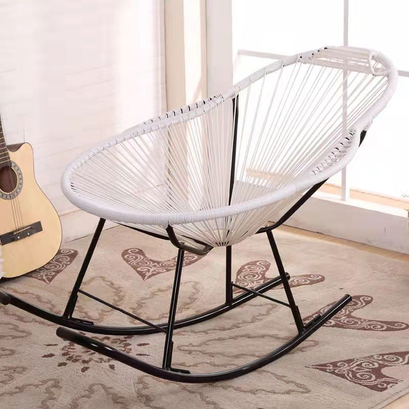 Modern Rattan Rocking Chair Plain Rocker Chair with Removable Cushions