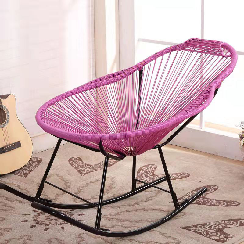 Modern Rattan Rocking Chair Plain Rocker Chair with Removable Cushions