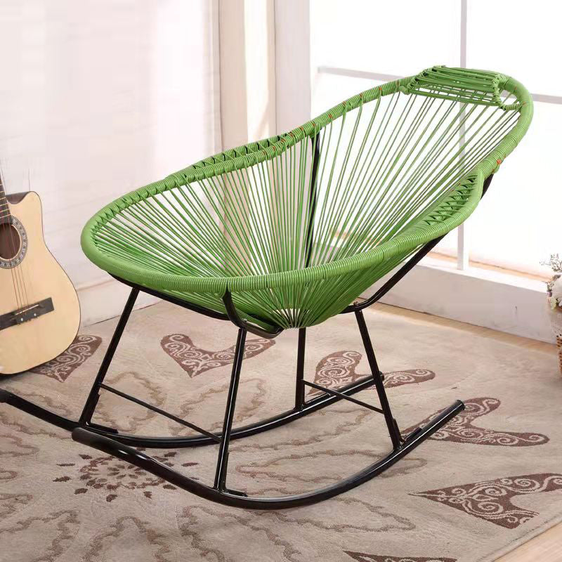Modern Rattan Rocking Chair Plain Rocker Chair with Removable Cushions