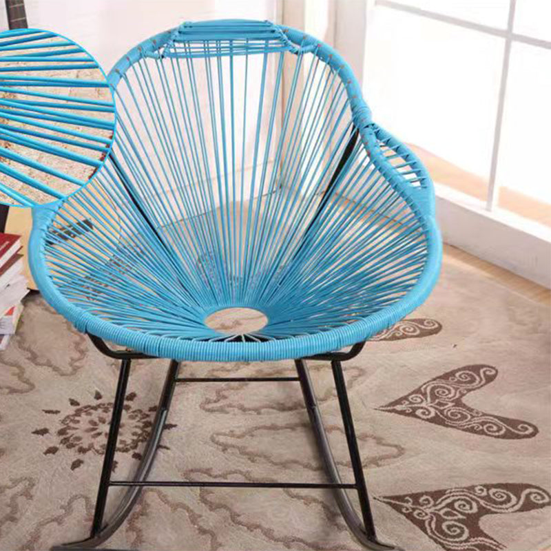 Modern Rattan Rocking Chair Plain Rocker Chair with Removable Cushions