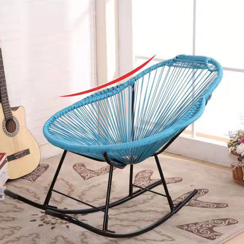 Modern Rattan Rocking Chair Plain Rocker Chair with Removable Cushions