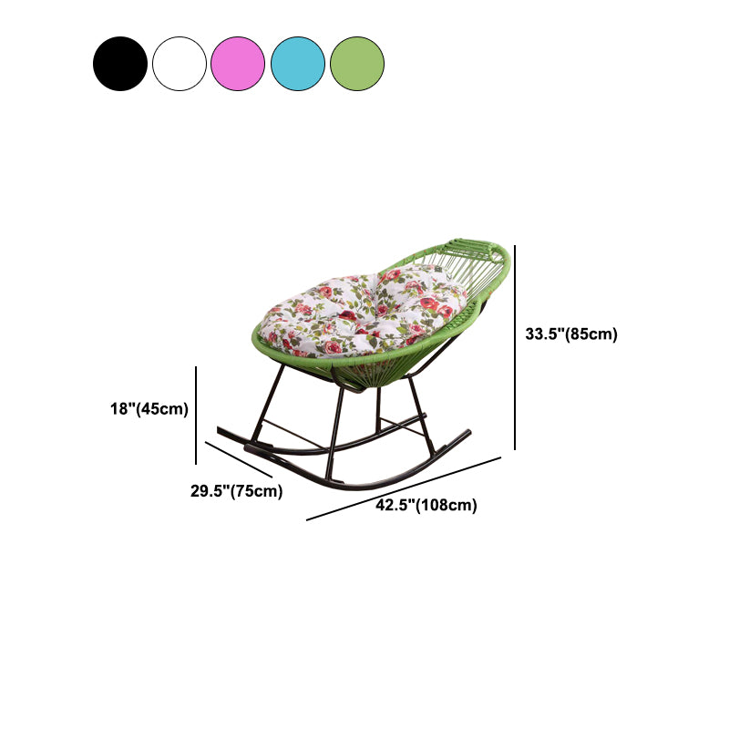Modern Rattan Rocking Chair Plain Rocker Chair with Removable Cushions