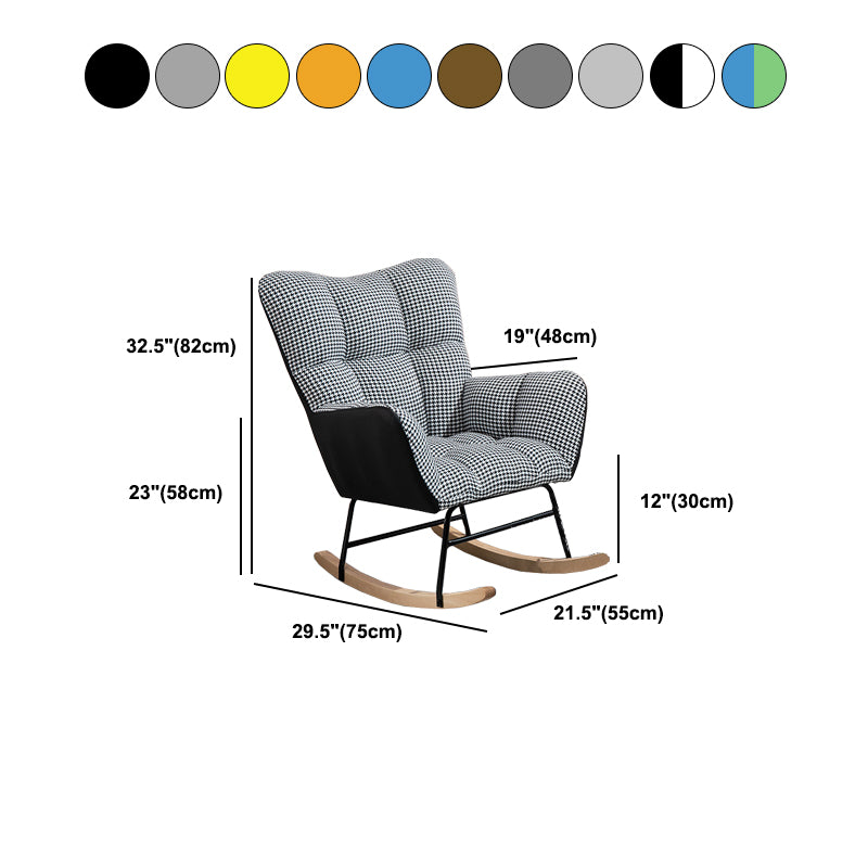 Fabric Rocking Chair Color Panel Contemporary Tufted Cushions Rocker Chair with Ottoman