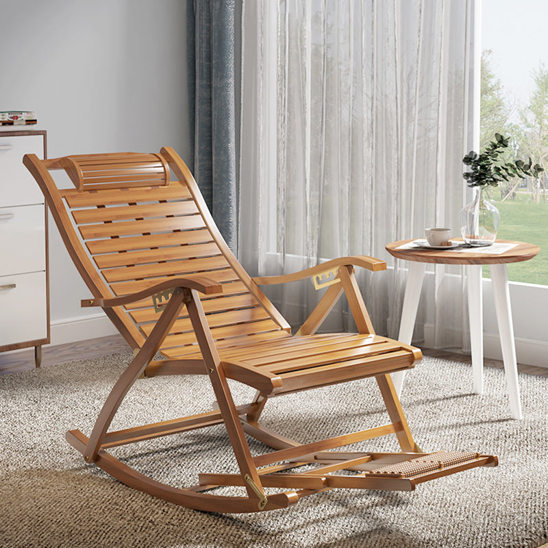 Modern Style Cushions Rocker Chair Spindle Rocker Chair with Bamboo Frame