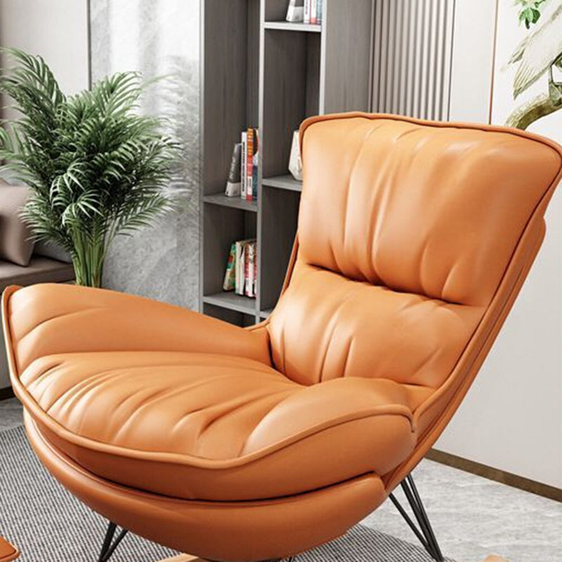 Contemporary Rocking Chair Cotton Upholstered Tufted Wing Chair Back Baby Rocking Chair