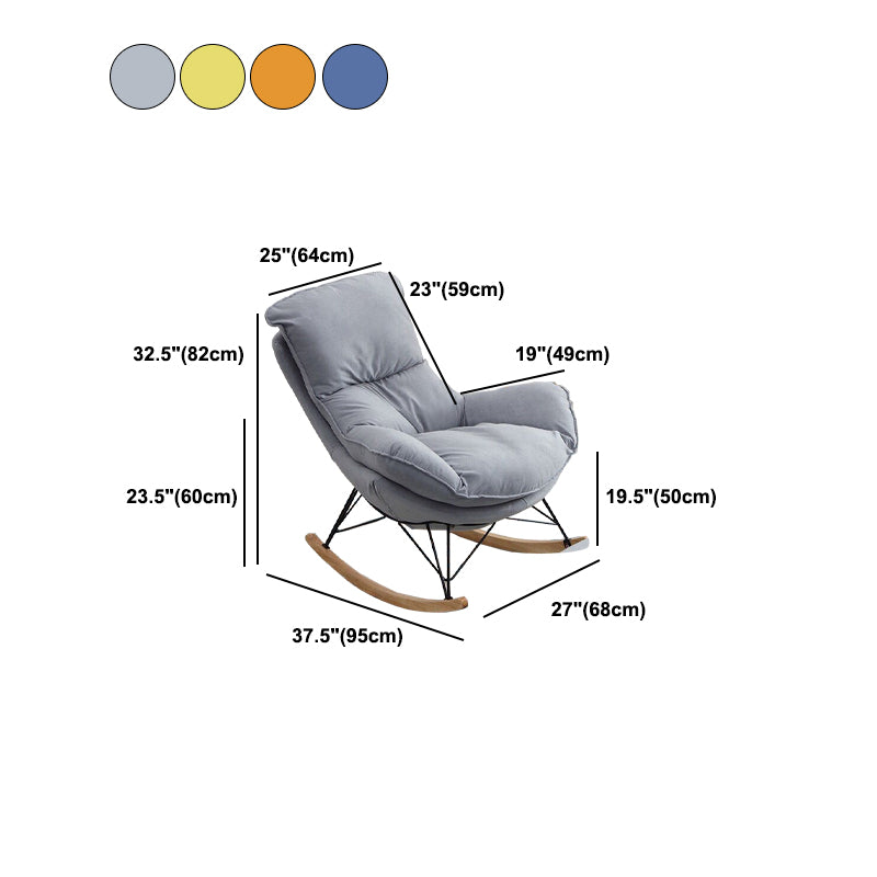 Contemporary Rocking Chair Cotton Upholstered Tufted Wing Chair Back Baby Rocking Chair