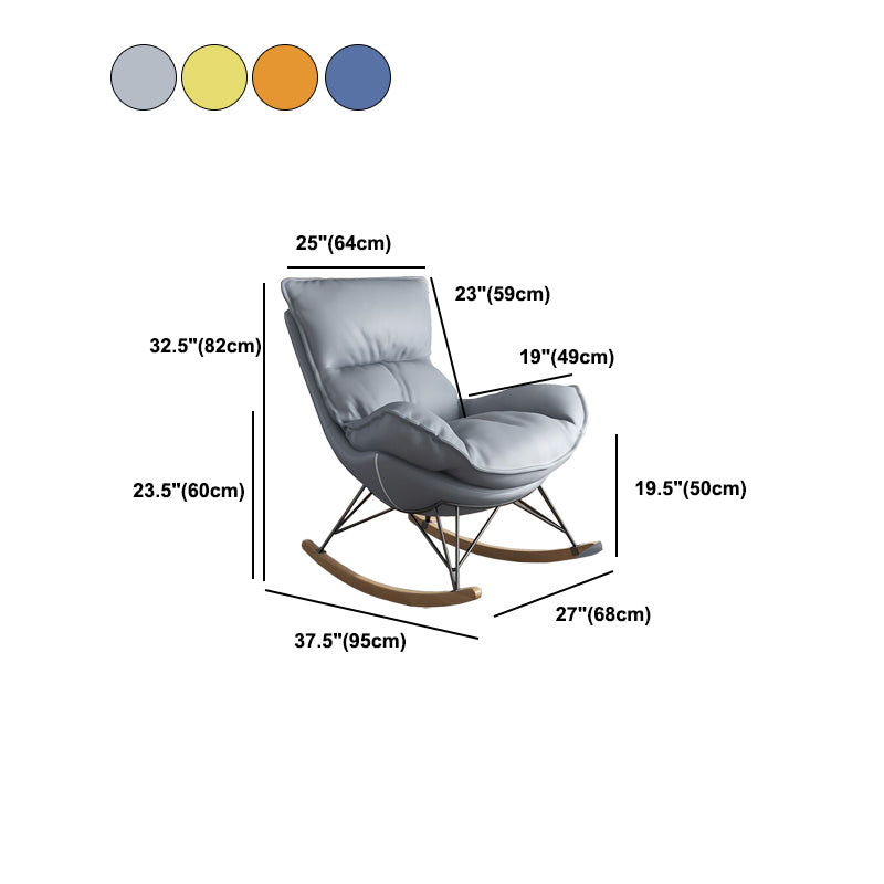 Contemporary Rocking Chair Cotton Upholstered Tufted Wing Chair Back Baby Rocking Chair
