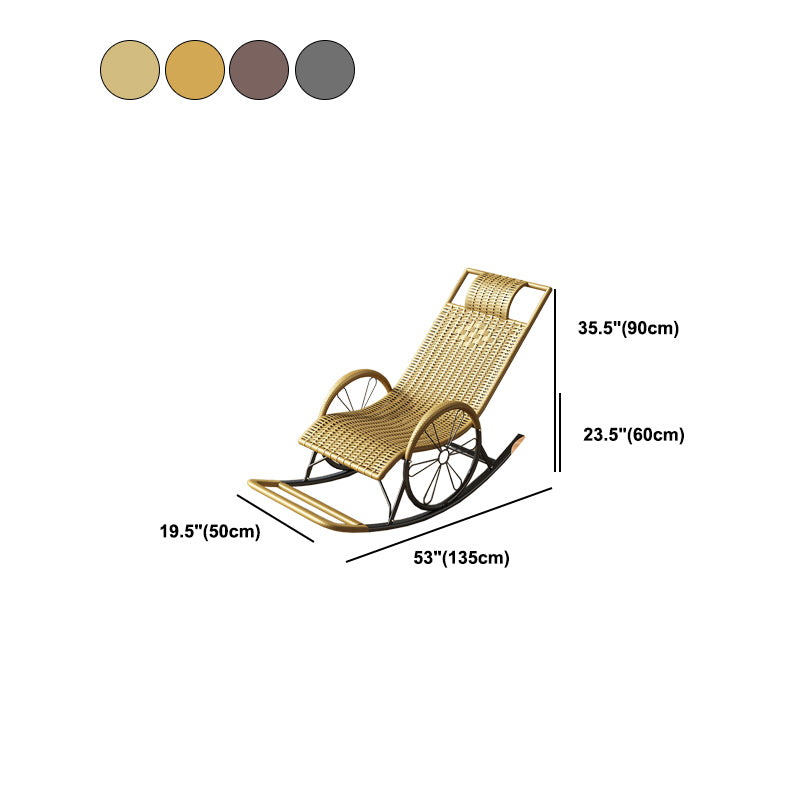 Modern Wicker Rocking Chair Brown Water Resistant Rocker for Living Room