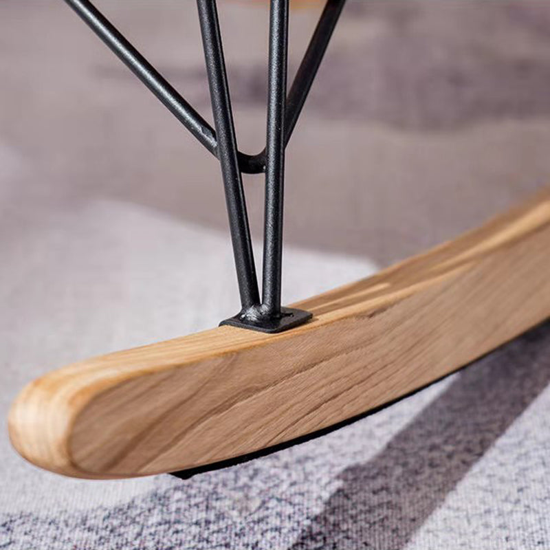 Modern Solid Color Rocking Chair Water Resistant Faux Leather with Cushions