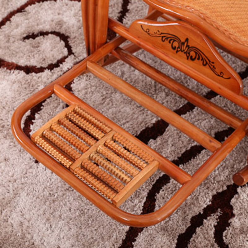 Traditional Rocking Chair Rattan Frame Spindle Backrest Indoor Rocking Chair