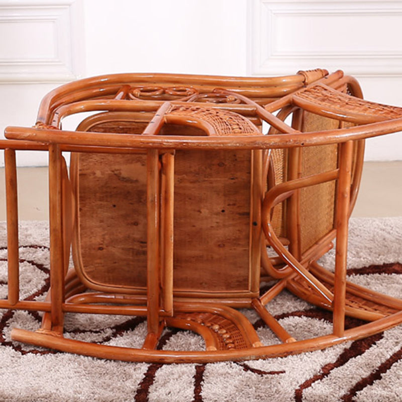 Traditional Rocking Chair Rattan Frame Spindle Backrest Indoor Rocking Chair