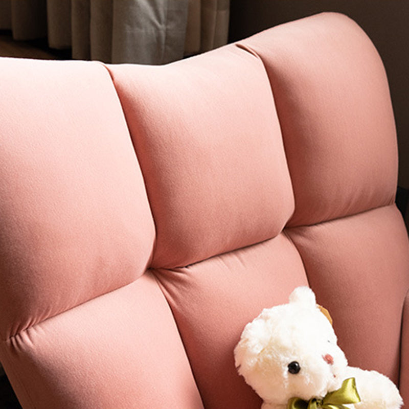 Contemporary Rocker Chair Color Block Tufted Cushions Fabric Living Room Rocker Chair