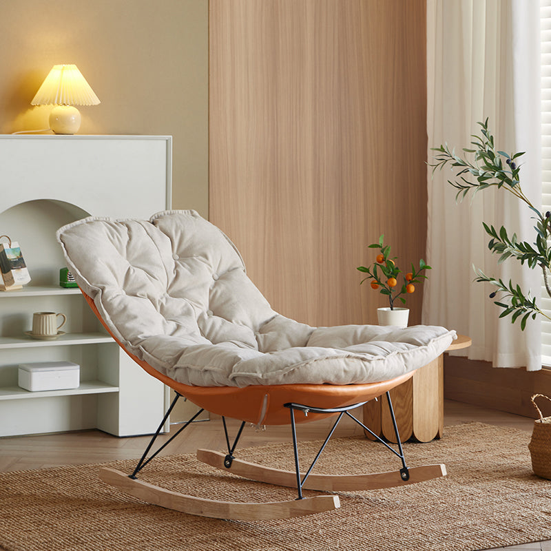 Modern Rocker Chair Metal Frame Spindle Rocker Chair with Padded Seat