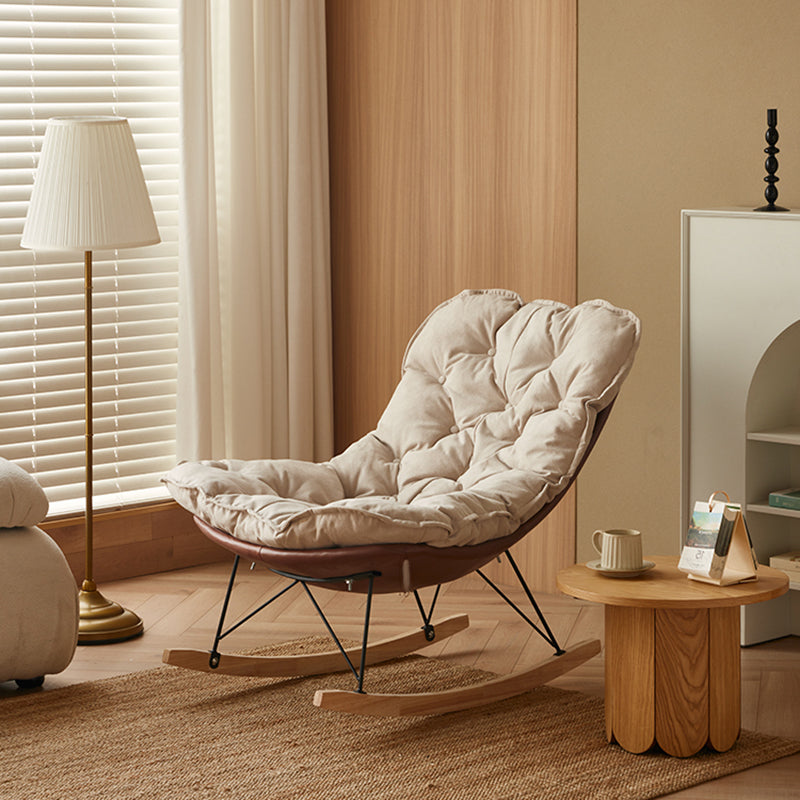 Modern Rocker Chair Metal Frame Spindle Rocker Chair with Padded Seat