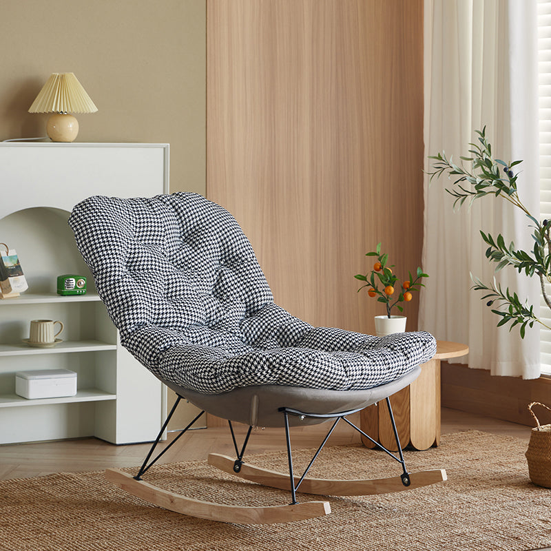Modern Rocker Chair Metal Frame Spindle Rocker Chair with Padded Seat