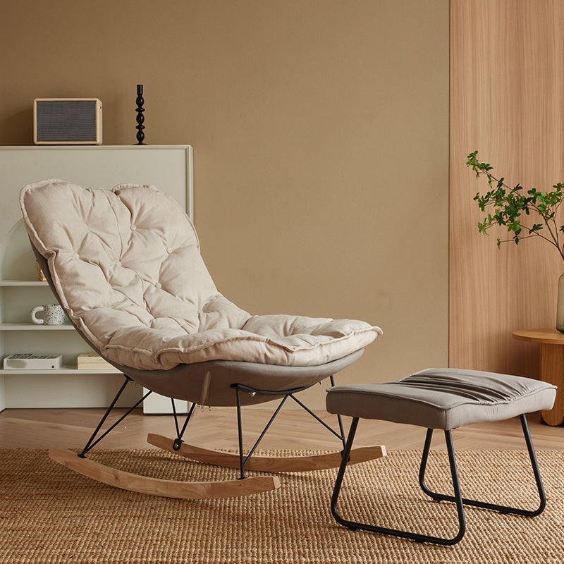 Modern Rocker Chair Metal Frame Spindle Rocker Chair with Padded Seat