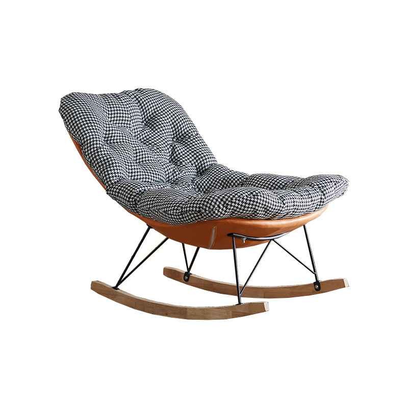 Modern Rocker Chair Metal Frame Spindle Rocker Chair with Padded Seat