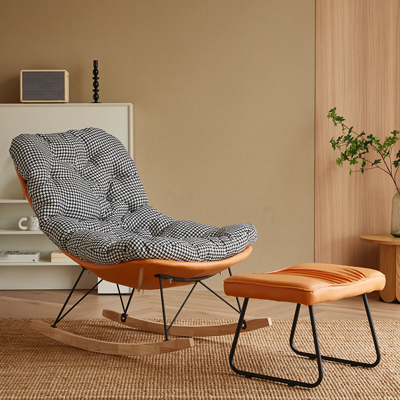 Modern Rocker Chair Metal Frame Spindle Rocker Chair with Padded Seat