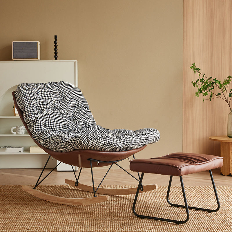 Modern Rocker Chair Metal Frame Spindle Rocker Chair with Padded Seat