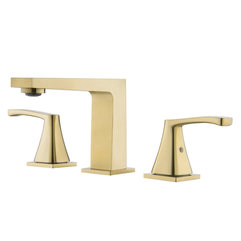 Modern 2-Handle Bathroom Sink Faucet 3 Hole Widespread Bathroom Faucet with Steel