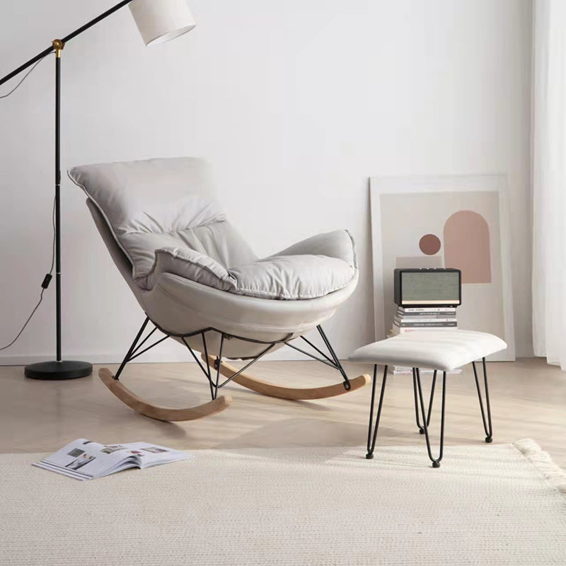 Faux Leather Gorgeous Rocking Chair Removable Cushions Rocker Chair for Living Room