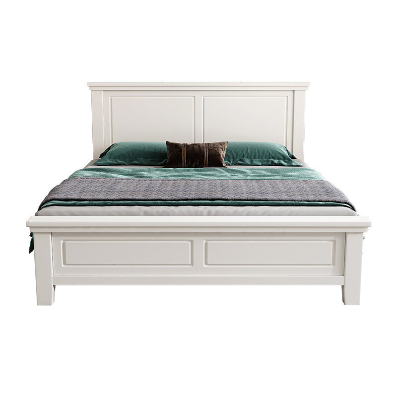 84.65 inch Wide Traditional Panel Bed Solid Wood Bed Frame with Headboard