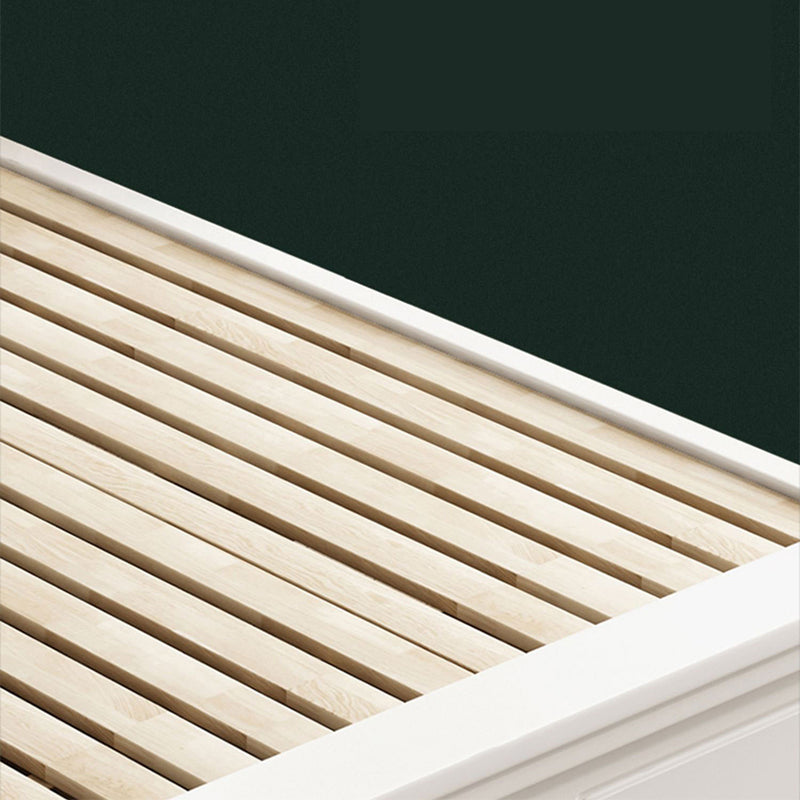 84.65 inch Wide Traditional Panel Bed Solid Wood Bed Frame with Headboard