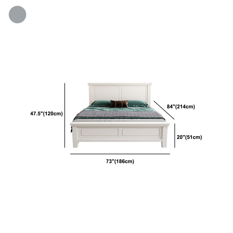 84.65 inch Wide Traditional Panel Bed Solid Wood Bed Frame with Headboard