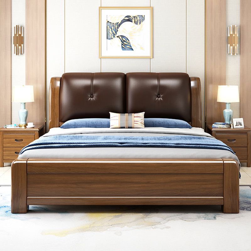 Brown Standard Bed with Storage Mid-Century Modern 43.30" High Bed