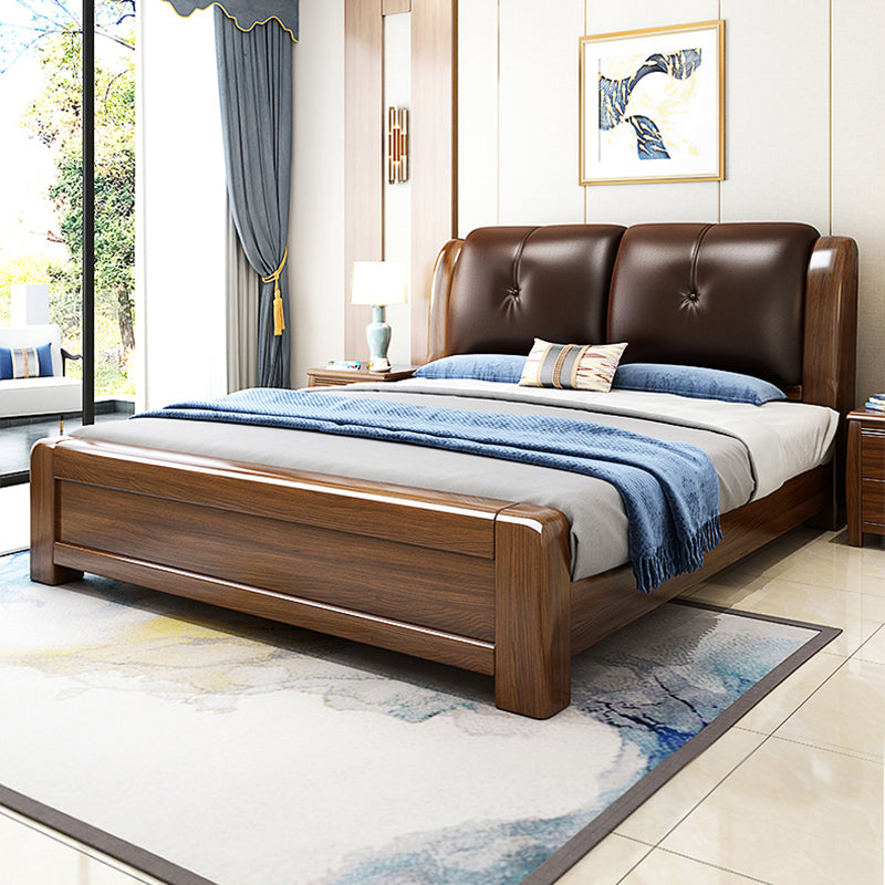Brown Standard Bed with Storage Mid-Century Modern 43.30" High Bed